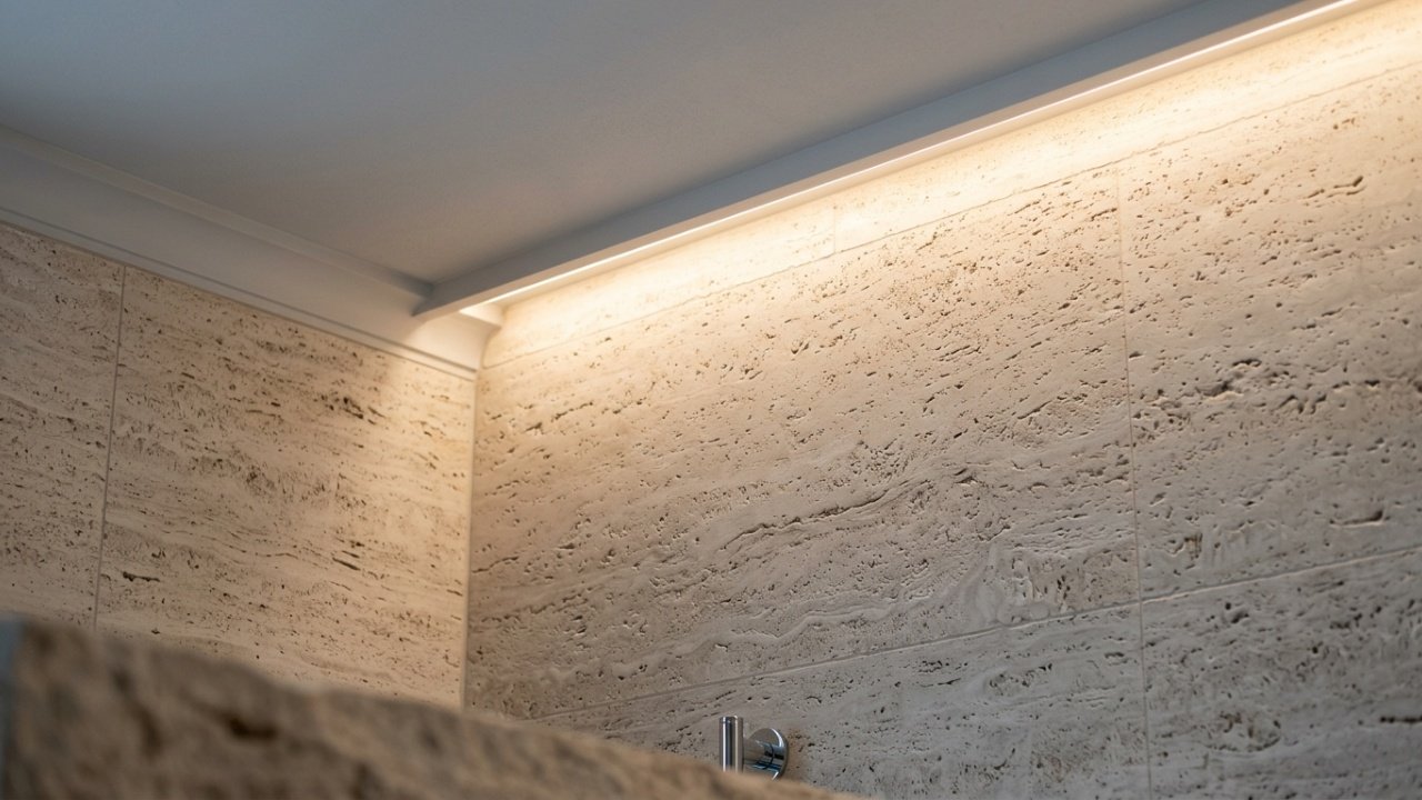 Iluminação indireta para banheiros pequenos