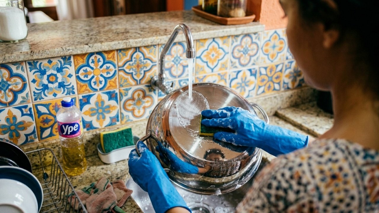 Mistura de vinagre branco e detergente