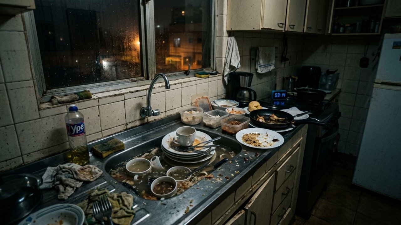 O que significa aparecer baratas na pia da cozinha à noite