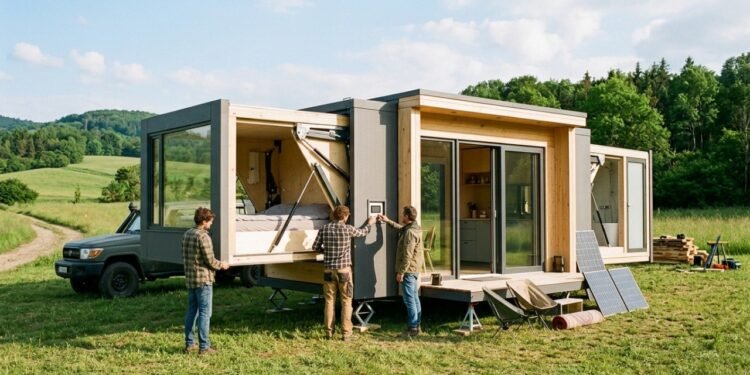A impressionante casa dobrável de 35 metros