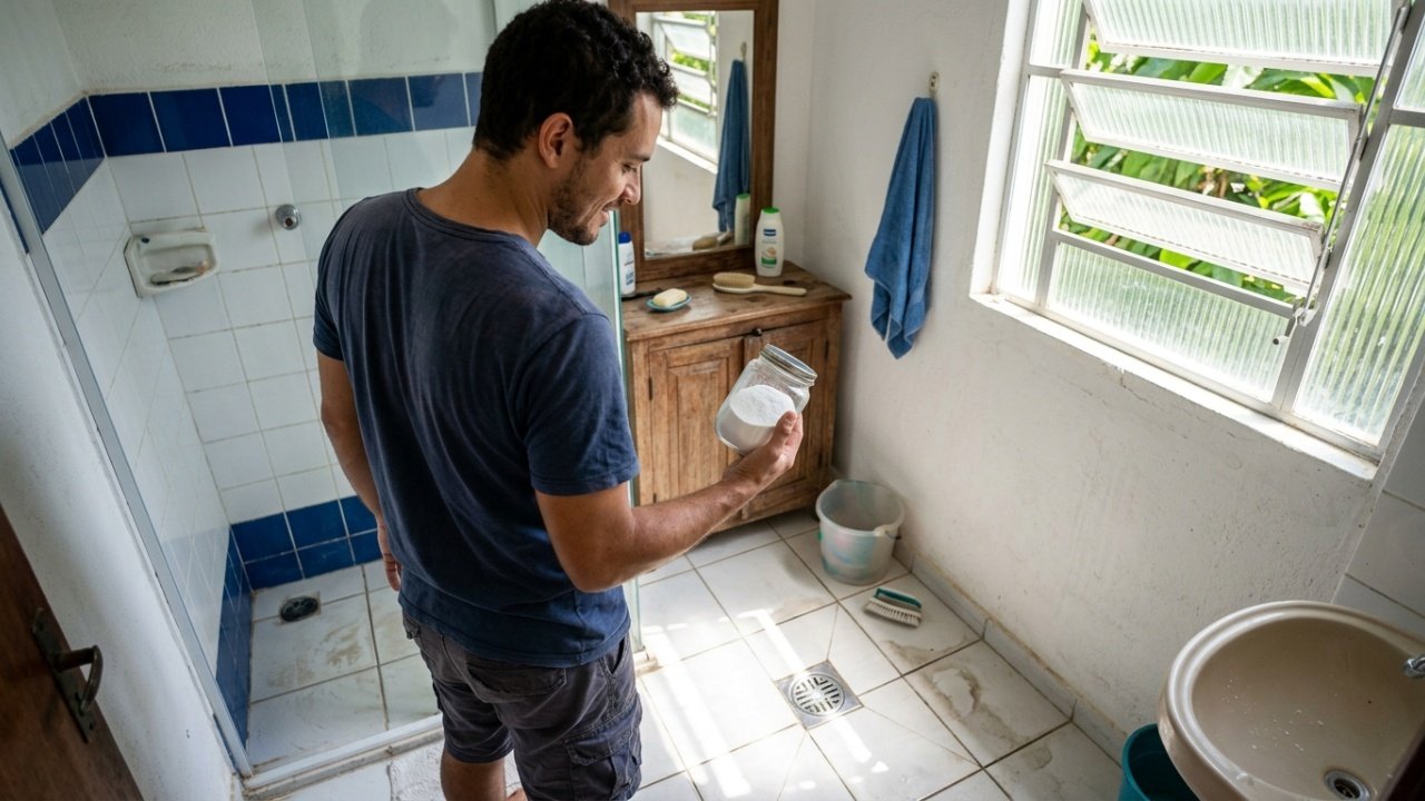 Bicarbonato no ralo evita entupimentos