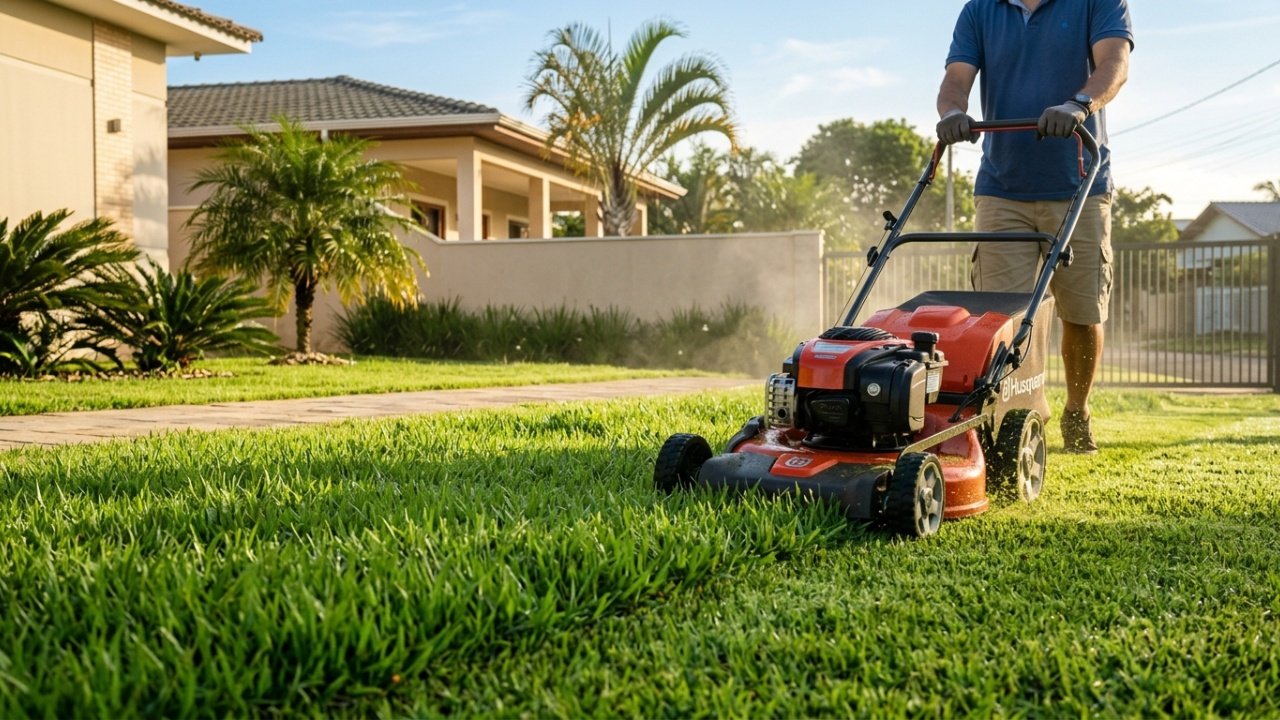 A melhor hora do dia para cortar seu gramado para grama mais saudável