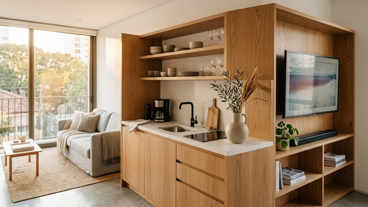 Designer transforma apartamento pequeno em um espaço sofisticado 