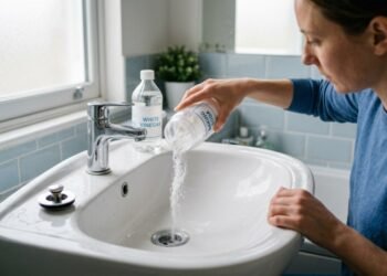 Bicarbonato no ralo evita entupimentos