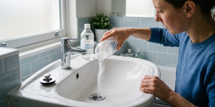 Bicarbonato no ralo evita entupimentos