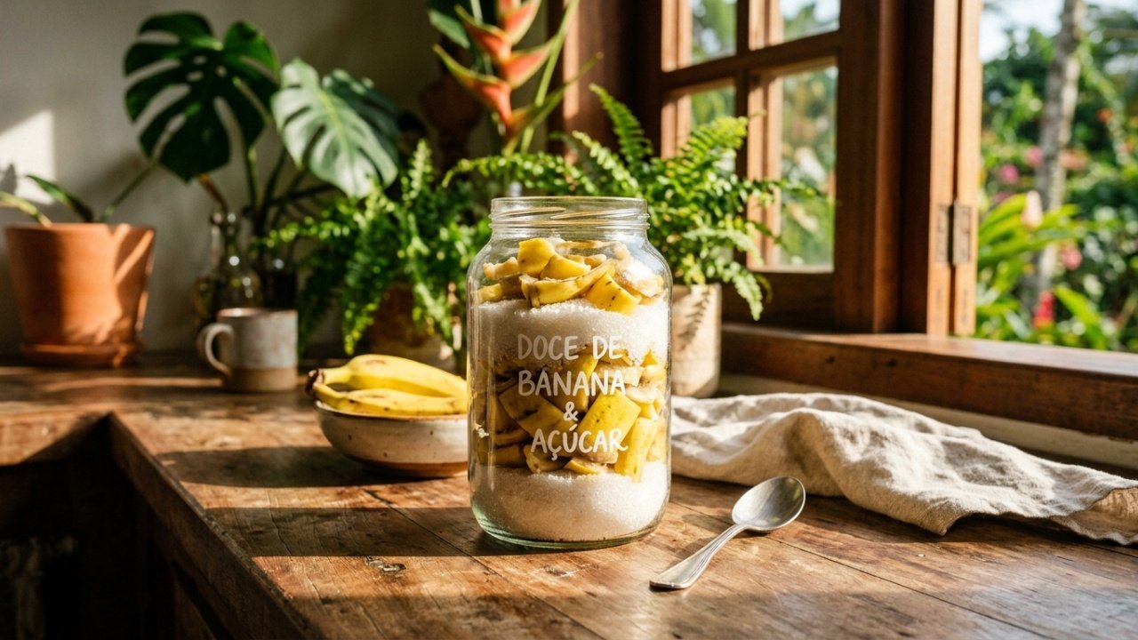 Misturar casca de banana com açúcar
