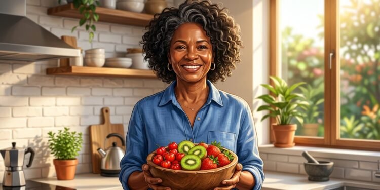 Mostrar que nenhuma fruta contém colágeno, mas quatro delas são campeãs em vitamina C