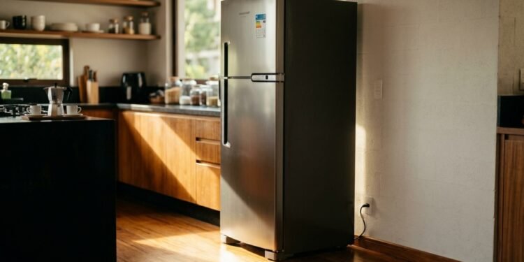 Detalhadamente os ganhos mecânicos e financeiros da ventilação traseira do refrigerador.