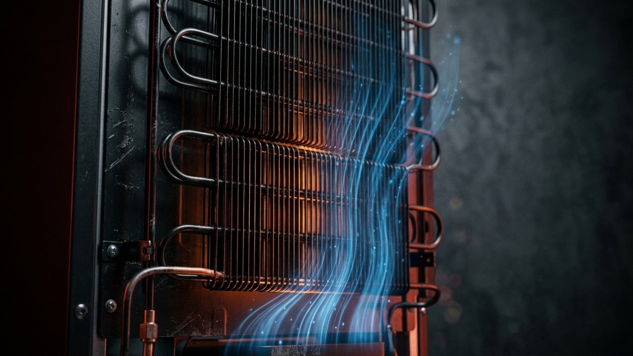 Detalhadamente os ganhos mecânicos e financeiros da ventilação traseira do refrigerador.