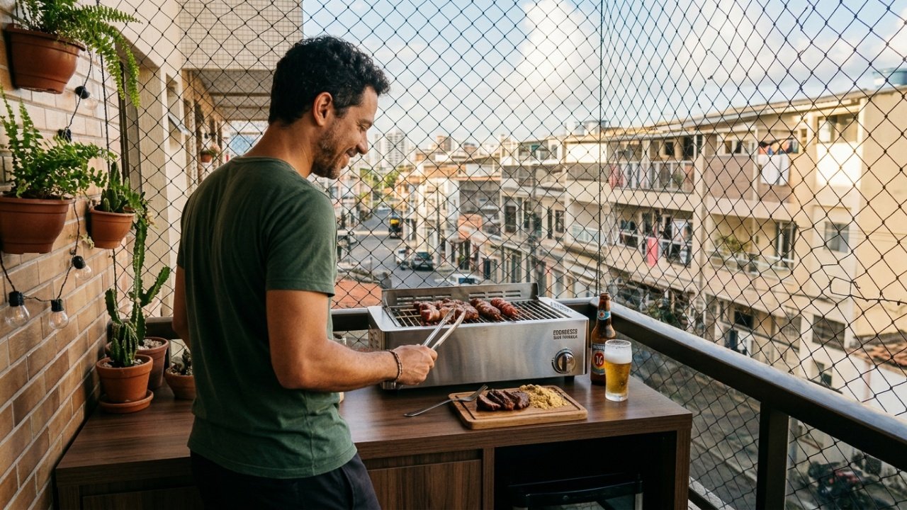 A tendência das churrasqueiras elétricas sem fumaça como solução prática para apartamentos