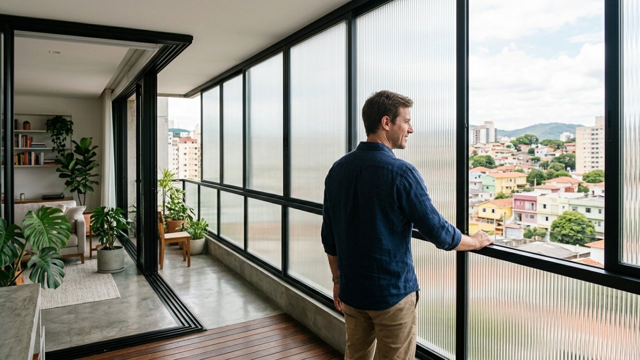 A tendência do uso de vidro canelado com estrutura metálica em fachadas