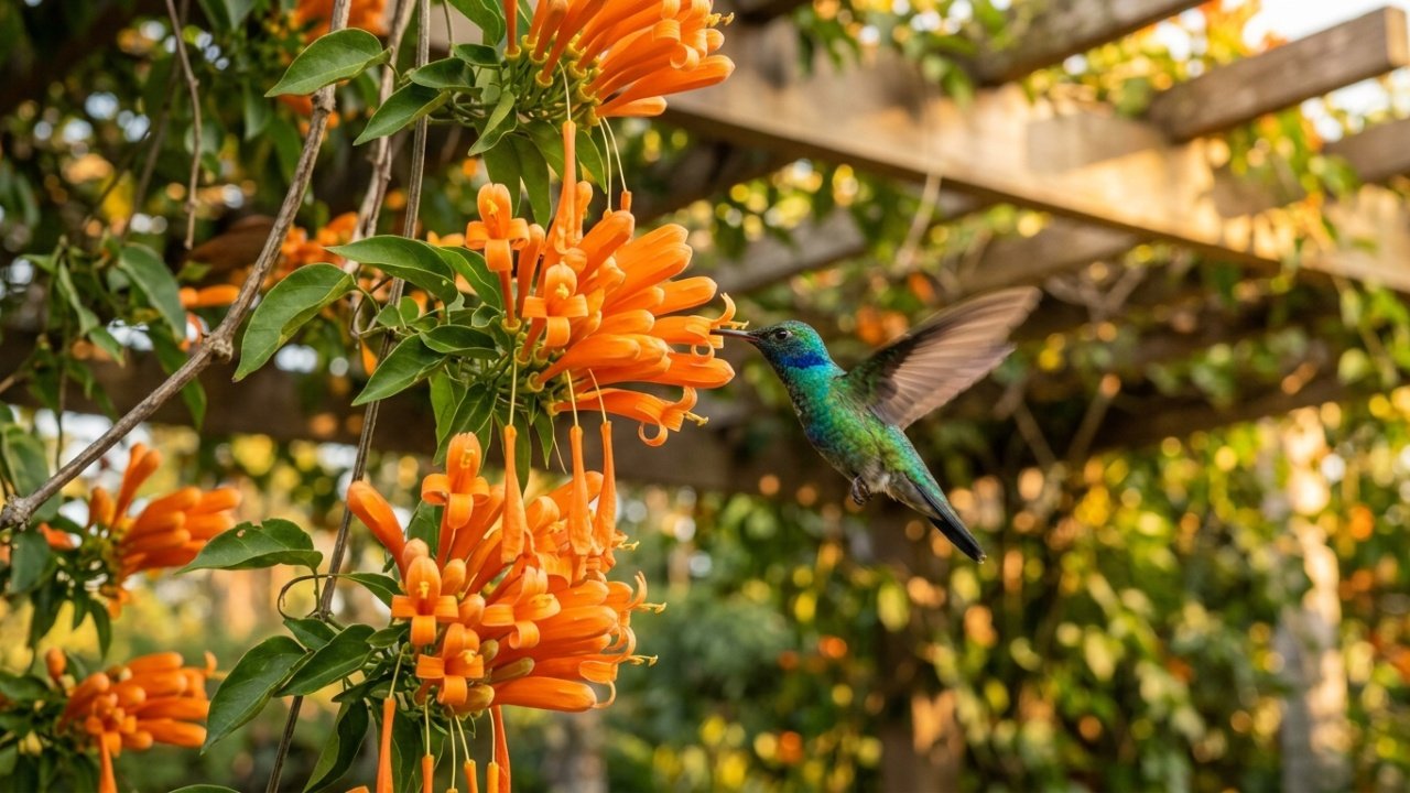 O cipó-de-são-joão como a trepadeira ideal para quem quer atrair beija-flores