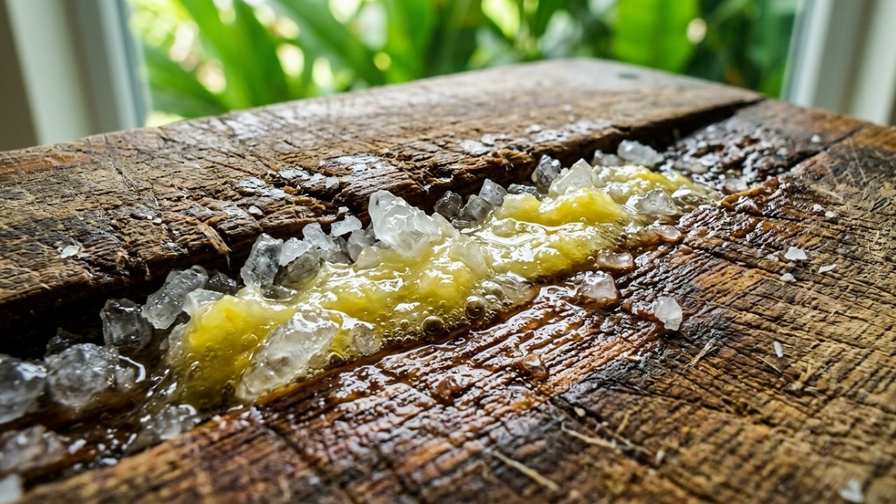  Técnica de limpeza de tábua de madeira