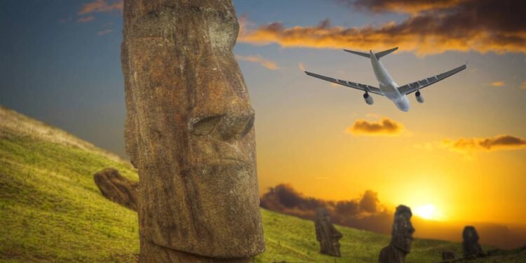 O transporte dos Moais é um dos temas mais debatidos pela arqueologia moderna que busca entender a logística do povo Rapa Nui - Créditos: depositphotos.com / Lindrik