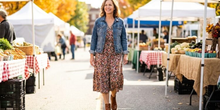 Como usar jaquetas jeans aos 40 com vestidos e botas em combinações práticas para 2026