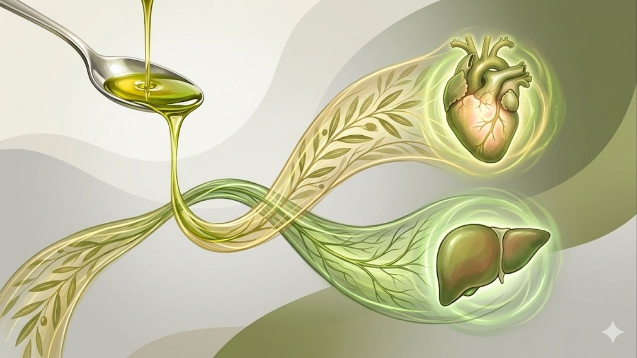 O que o consumo diário de azeite extra virgem faz no fígado e na saúde do coração