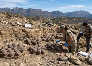 Foi descoberto um ninho de dinossauros contendo ovos fossilizados de 72 milhões de anos atrás