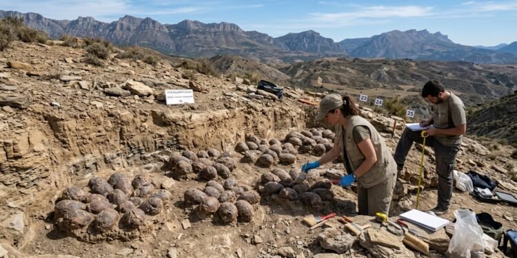Foi descoberto um ninho de dinossauros contendo ovos fossilizados de 72 milhões de anos atrás