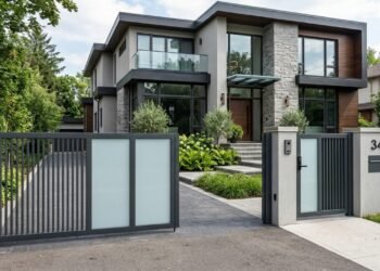 Adeus aos portões fechados: a alternativa com ripado metálico e vidro de segurança que valoriza a entrada da casa