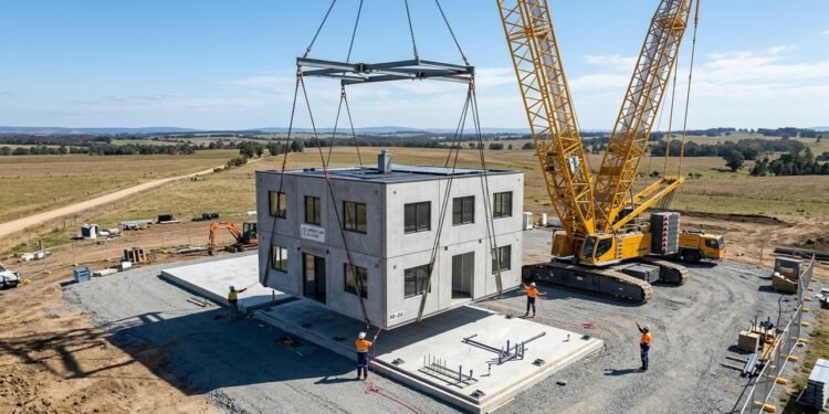 A casa de concreto pré-moldado que pode ser entregue pronta no terreno e reduz custos de construção em até semanas