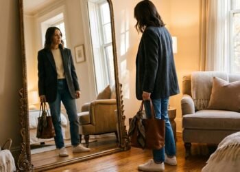 Como usar blazer oversized aos 40 com calça jeans e tênis em looks elegantes para o outono 2026