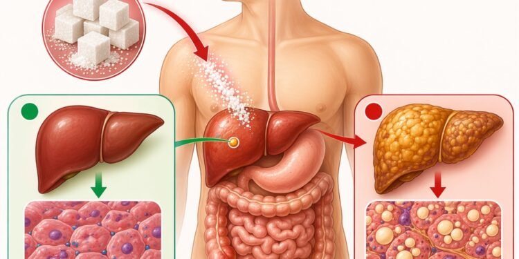 O que o consumo excessivo de açúcar faz no seu fígado e intestino? Entenda os impactos do açúcar processado no seu organismo