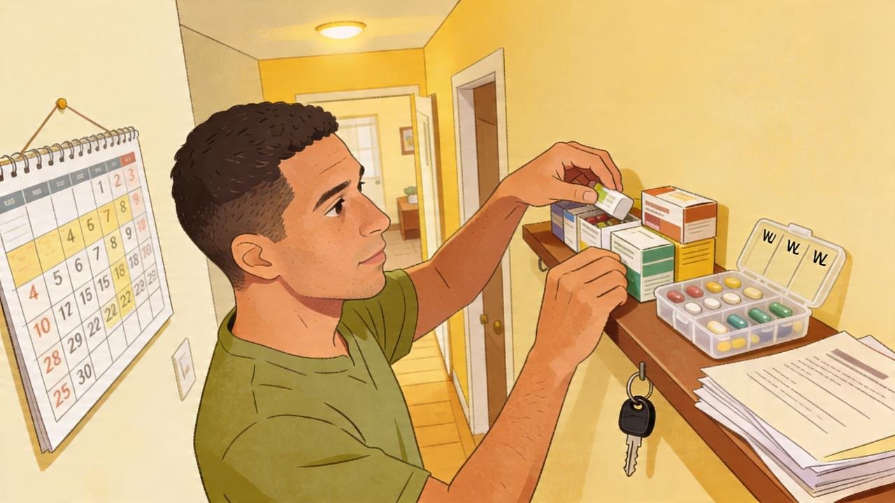 Organizar tarefas e remédios ajuda a reduzir a sobrecarga familiar.