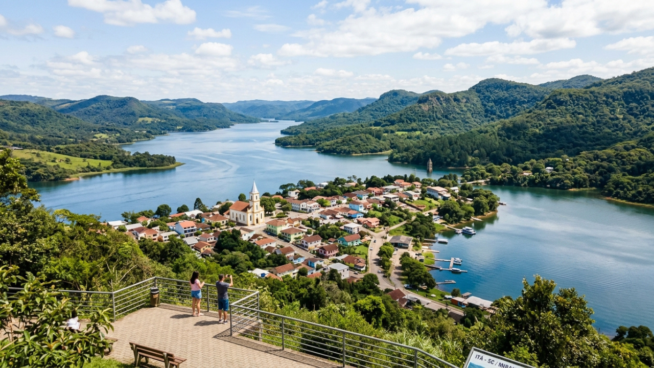 A “Atlântida Brasileira” desapareceu sob as águas, mas uma antiga igreja submersa ainda surge no oeste de Santa Catarina