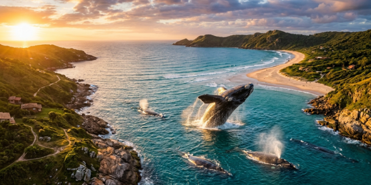 A única praia brasileira entre as 30 baías mais belas do mundo tem formato de meia-lua e baleias a 100 metros da areia, segundo o The Guardian