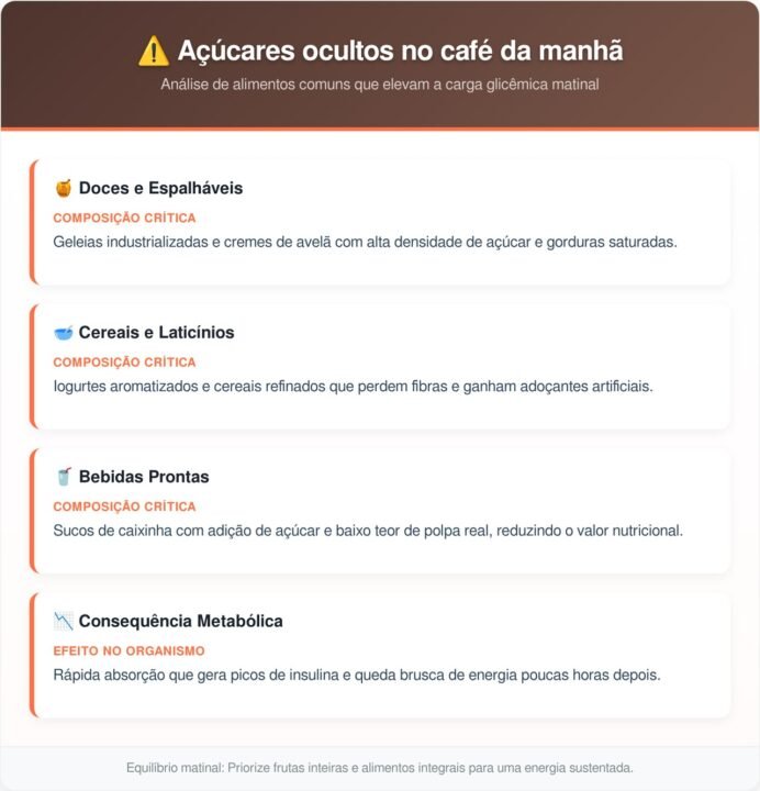 Nutricionistas alertam, o problema do café da manhã não é o pão, é o excesso de açúcar escondido nos acompanhamentos