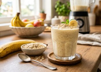 A vitamina de banana com aveia que ajuda a recuperar energia e reduz o cansaço físico