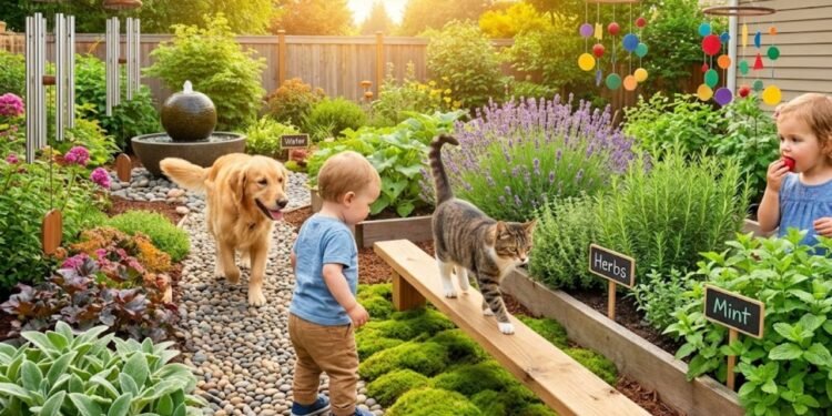 A escolha da vegetação é o coração do projeto, onde as ervas como hortelã e alecrim desempenham um papel fundamental devido às suas fragrâncias