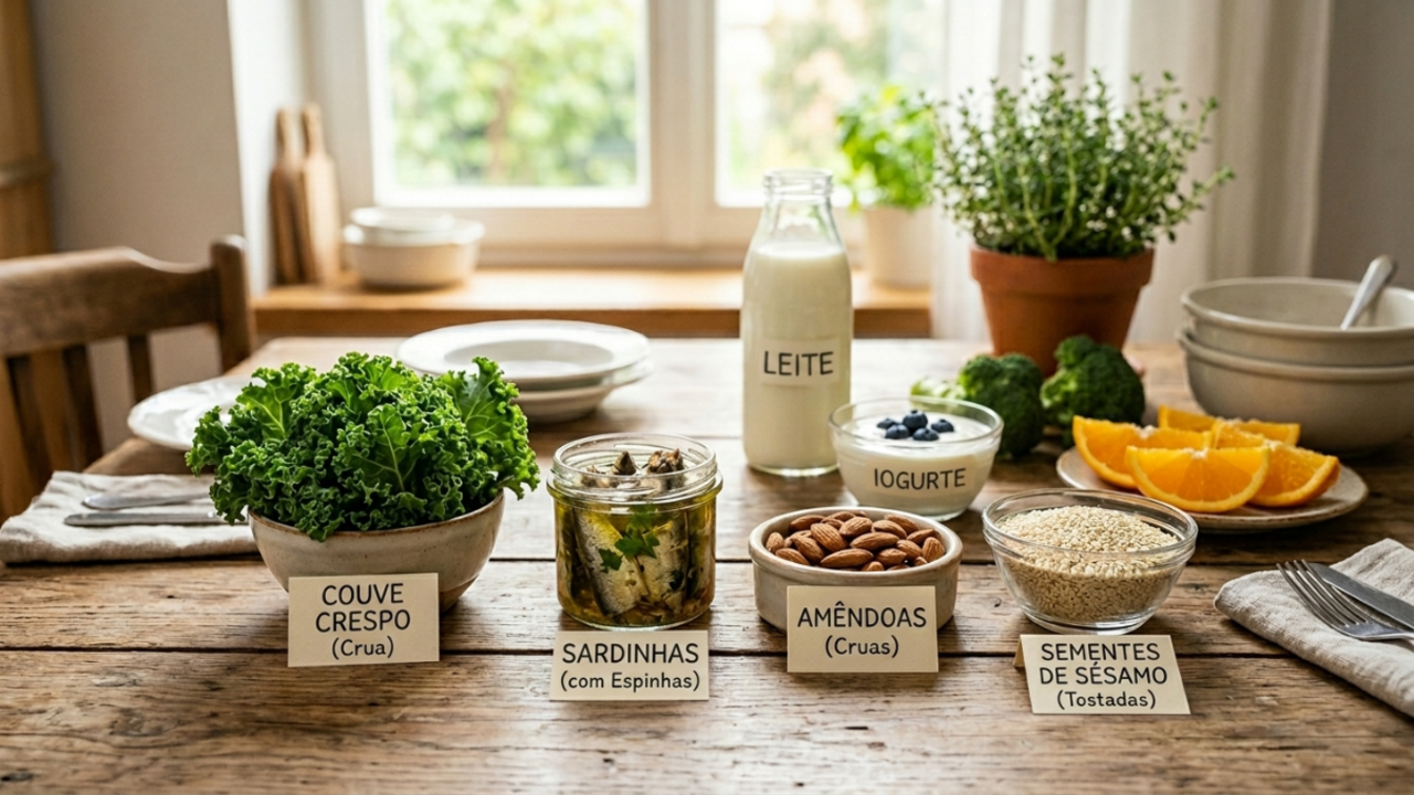 Os alimentos com mais cálcio do que o leite para variar o cardápio do dia a dia