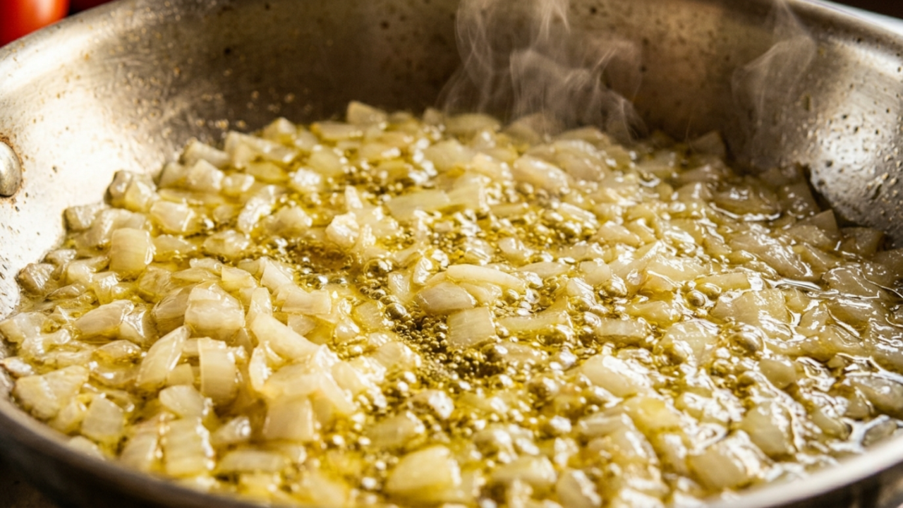 Na cozinha italiana, esse detalhe simples deixa o molho mais doce e equilibrado: o segredo é cozinhar a cebola por mais tempo antes do tomate