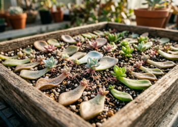 O segredo dos berçários de suculentas e como fazer dezenas de mudas usando apenas uma folha caída