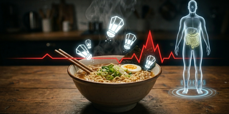 Por que o macarrão instantâneo pode causar inchaço rápido