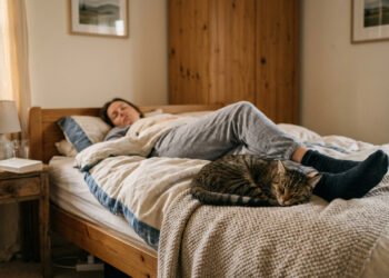 O significado de um gato dormir perto de você, a ciência explica esse hábito comum