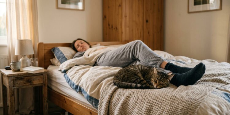 O significado de um gato dormir perto de você, a ciência explica esse hábito comum