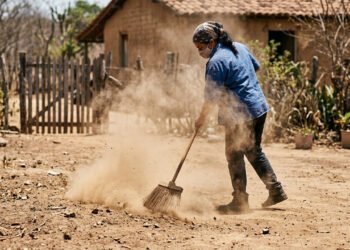 Idosos do interior afirmam, varrer o quintal seco pode trazer problemas respiratórios que poucos consideram