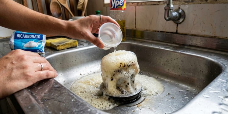 Truque simples para desentupir pia com solução caseira em 2 minutos