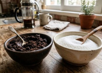 Misturar café usado com açúcar na cozinha: para que serve e por que muita gente começou a fazer isso
