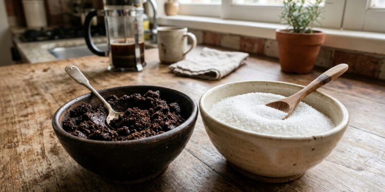 Misturar café usado com açúcar na cozinha: para que serve e por que muita gente começou a fazer isso