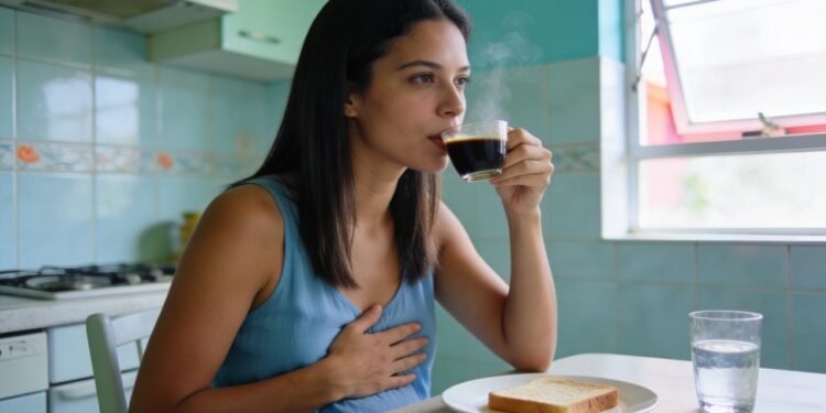 O que o café preto consumido em jejum faz no revestimento do estômago e no sistema nervoso