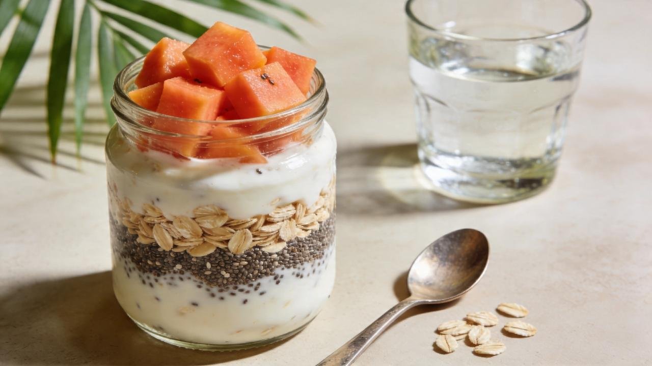 Combinação com iogurte e sementes ajuda na rotina intestinal diária.