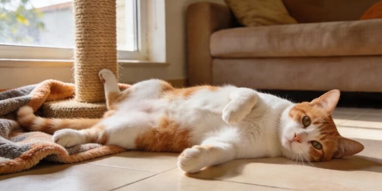 O que significa quando o gato deita de costas e mostra a barriga, segundo especialistas em comportamento animal