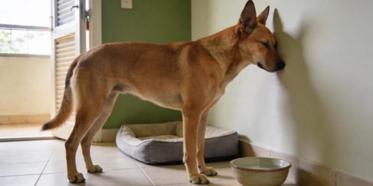 O que significa quando o seu cachorro encosta a cabeça na parede sem motivo, segundo especialistas em comportamento animal