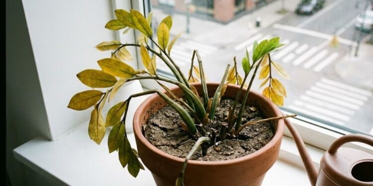 Quando a base da planta apodrece, ela para de enviar recursos para as folhas