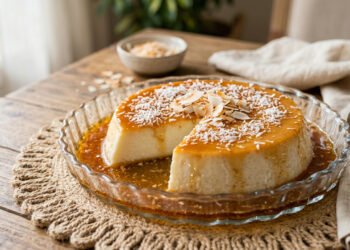 Sem forno nem leite condensado no almoço de domingo, pudim de coco leve e cremoso surpreende na sobremes