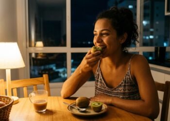 Nutricionistas revelam por que comer dois kiwis à noite induz o sono de forma mais potente que leite quente