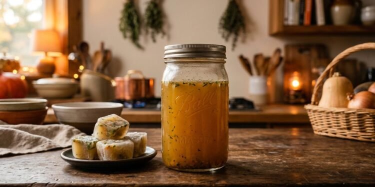 Caldo de legumes com aparas